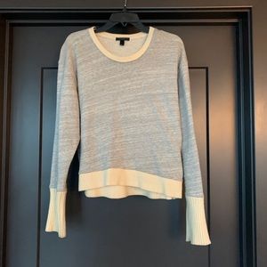 J.Crew Gray sweater with white lining around edges
